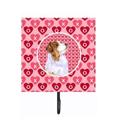 Micasa 4.25 x 7 in. Australian Shepherd Valentines Love and Hearts Leash Or Key Holder MI718756